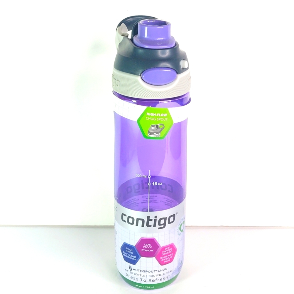 Purple Contigo Water Bottle 710 ml/24 Ounces *New* High-Flow Chug Spout